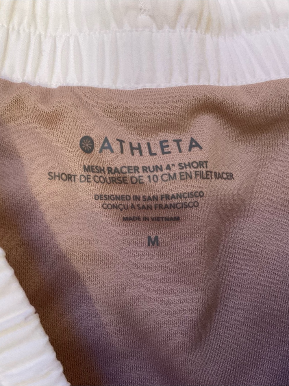 Athleta Mesh Racer Run 4” Short - Medium - White - Picture 6 of 12
